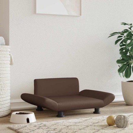 Cama para perros de cuero sintético marrón 70x45x28 cm en Camas para perros | Comprar online en Foru.es
