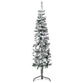 Mitad árbol Navidad artificial delgado con nieve 150 cm de , Arboles de navidad - Ref: Foro24-344605, Precio: 22,63 €, Descue...