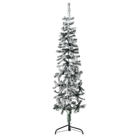 Mitad árbol Navidad artificial delgado con nieve 150 cm de , Arboles de navidad - Ref: Foro24-344605, Precio: 22,63 €, Descue...