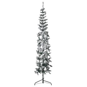 Mitad árbol Navidad artificial delgado con nieve 210 cm de , Arboles de navidad - Ref: Foro24-344607, Precio: 29,25 €, Descue...