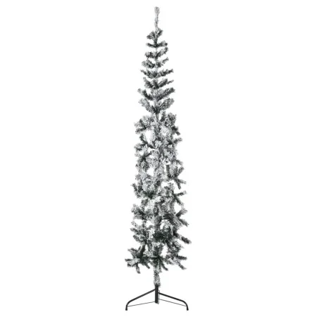 Mitad árbol Navidad artificial delgado con nieve 210 cm de , Arboles de navidad - Ref: Foro24-344607, Precio: 29,06 €, Descue...