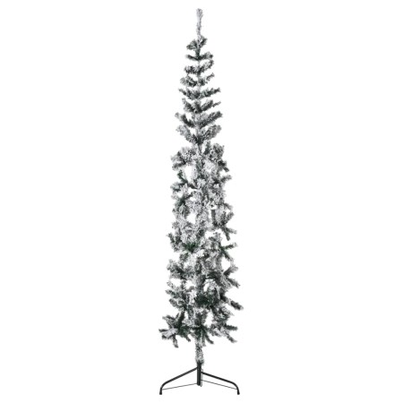 Mitad árbol Navidad artificial delgado con nieve 210 cm de , Arboles de navidad - Ref: Foro24-344607, Precio: 29,25 €, Descue...