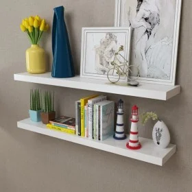 Estantes flotantes de pared 2 uds MDF blanco para libros/DVD de , Estantes y estanterías - Ref: Foro24-242185, Precio: 52,04 ...