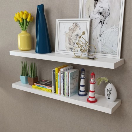 Estantes flotantes de pared 2 uds MDF blanco para libros/DVD de , Estantes y estanterías - Ref: Foro24-242185, Precio: 51,88 ...