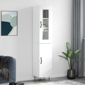 Aparador alto madera contrachapada blanco 34,5x34x180 cm de , Aparadores - Ref: Foro24-3199201, Precio: 106,67 €, Descuento: %
