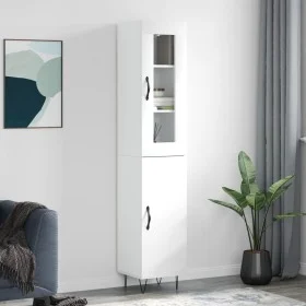Tall white plywood sideboard 34.5x34x180 cm by , Sideboards - Ref: Foro24-3199201, Price: 105,38 €, Discount: %