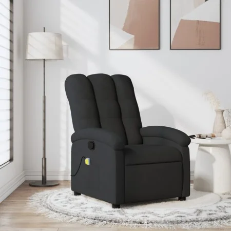 Sillón reclinable de masaje de tela negro de , Sillones - Ref: Foro24-371741, Precio: 215,36 €, Descuento: %