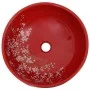 Lavabo sobre encimera redondo cerámica rojo y negro Φ41x14 cm de , Lavabos - Ref: Foro24-155051, Precio: 102,93 €, Descuento: %