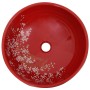 Lavabo sobre encimera redondo cerámica rojo y negro Φ41x14 cm de , Lavabos - Ref: Foro24-155051, Precio: 104,64 €, Descuento: %