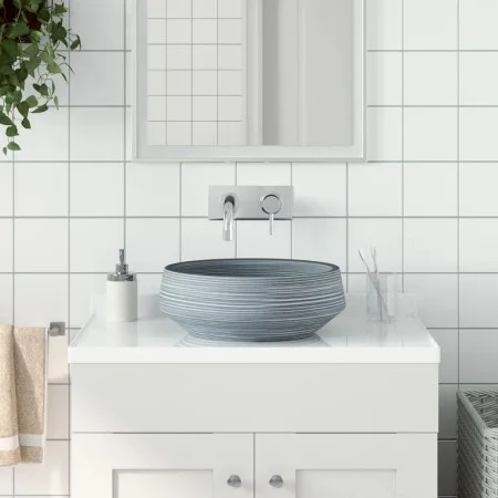 Rundes graues Keramik-Aufsatzwaschbecken Φ41x14 cm von , Sinkt - Ref: Foro24-155066, Preis: 101,08 €, Rabatt: %