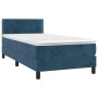 Cama box spring con colchón terciopelo azul oscuro 90x190 cm de , Camas y somieres - Ref: Foro24-3141219, Precio: 287,47 €, D...
