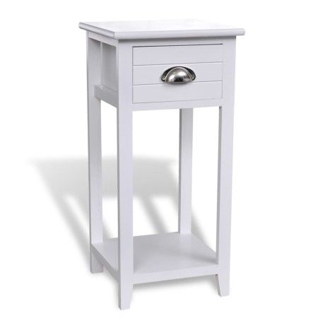 Mesita de noche con 1 cajón blanca de vidaXL, Mesitas de noche - Ref: Foro24-242040, Precio: 55,38 €, Descuento: %