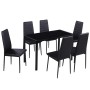 Conjunto de mesa de comedor siete piezas negro de vidaXL, muebles para cocinas y comedores - Ref: Foro24-242987, Precio: 294,...