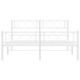Estructura cama metal cabecero y estribo blanco 140x190 cm de , Camas y somieres - Ref: Foro24-372344, Precio: 101,81 €, Desc...