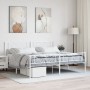Estructura cama metal con cabecero y pie cama blanco 193x203 cm de , Camas y somieres - Ref: Foro24-372350, Precio: 117,29 €,...