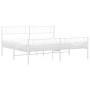 Estructura cama metal con cabecero y pie cama blanco 193x203 cm de , Camas y somieres - Ref: Foro24-372350, Precio: 117,29 €,...