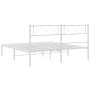 Estructura de cama con cabecero metal blanca 140x200 cm de , Camas y somieres - Ref: Foro24-372327, Precio: 92,69 €, Descuent...