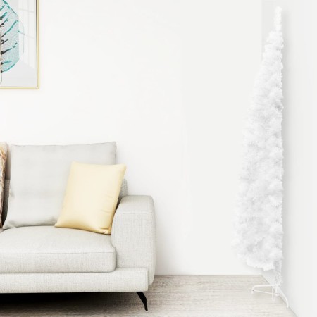 Medio árbol de Navidad artificial con soporte blanco 120 cm de , Arboles de navidad - Ref: Foro24-344564, Precio: 9,99 €, Des...