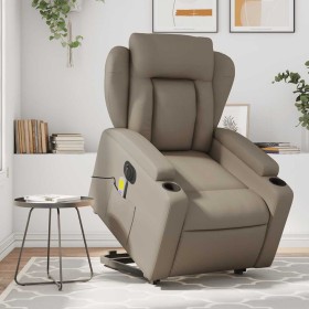 Sillón reclinable de masaje eléctrico cuero sintético capuchino en Sillones | Comprar online en Foru.es