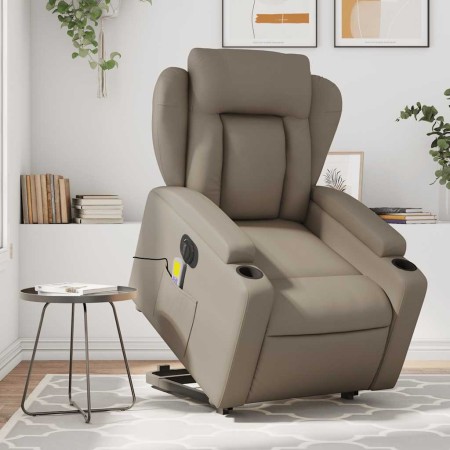 Sillón reclinable de masaje eléctrico cuero sintético capuchino en Sillones | Comprar online en Foru.es