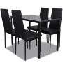 Conjunto de mesa y sillas de comedor 5 piezas negro de vidaXL, muebles para cocinas y comedores - Ref: Foro24-242986, Precio:...