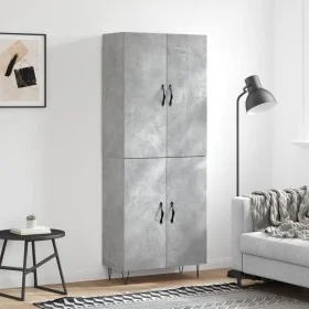 Aparador alto madera contrachapada gris hormigón 69,5x34x180 cm de , Aparadores - Ref: Foro24-3198061, Precio: 150,66 €, Desc...