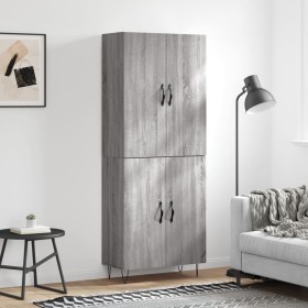 Aparador alto madera contrachapada gris sonoma 69,5x34x180 cm de , Aparadores - Ref: Foro24-3198063, Precio: 144,33 €, Descue...