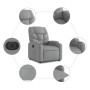 Sillón reclinable eléctrico tela gris claro en Sillones | Comprar online en Foru.es