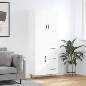 Aparador alto madera contrachapada blanco 69,5x34x180 cm de , Aparadores - Ref: Foro24-3198089, Precio: 169,00 €, Descuento: %
