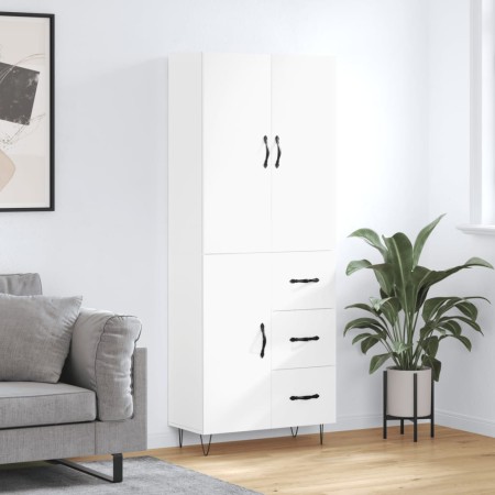 Aparador alto madera contrachapada blanco 69,5x34x180 cm de , Aparadores - Ref: Foro24-3198089, Precio: 171,26 €, Descuento: %