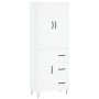 Aparador alto madera contrachapada blanco 69,5x34x180 cm de , Aparadores - Ref: Foro24-3198089, Precio: 171,26 €, Descuento: %