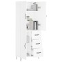 Aparador alto madera contrachapada blanco 69,5x34x180 cm de , Aparadores - Ref: Foro24-3198089, Precio: 171,26 €, Descuento: %