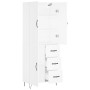 Aparador alto madera contrachapada blanco 69,5x34x180 cm de , Aparadores - Ref: Foro24-3198089, Precio: 171,26 €, Descuento: %