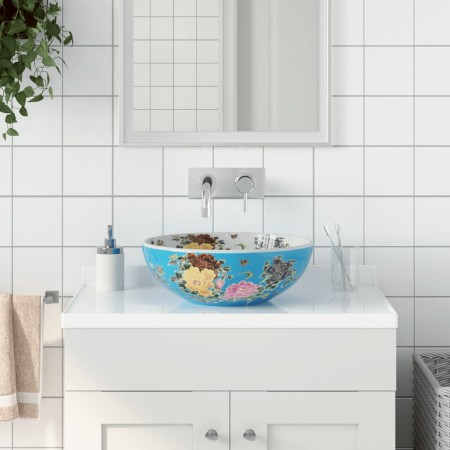 Lavabo sobre encimera redondo cerámica multicolor Φ41x14 cm de , Lavabos - Ref: Foro24-155055, Precio: 130,46 €, Descuento: %