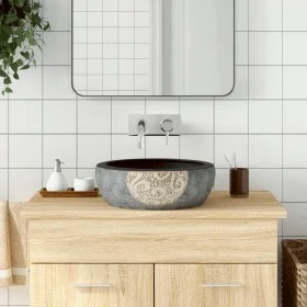 Lavabo sobre encimera redondo cerámica marrón y negro Φ41x14 cm de , Lavabos - Ref: Foro24-155060, Precio: 110,26 €, Descuent...