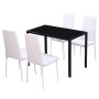 Conjunto de mesa de comedor 5 piezas blanco y negro de vidaXL, muebles para cocinas y comedores - Ref: Foro24-242989, Precio:...