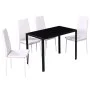 Conjunto de mesa de comedor 5 piezas blanco y negro de vidaXL, muebles para cocinas y comedores - Ref: Foro24-242989, Precio:...