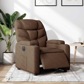 Sillón reclinable eléctrico de tela marrón en Sillones | Comprar online en Foru.es