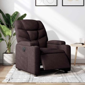 Sillón reclinable eléctrico tela marrón oscuro en Sillones | Comprar online en Foru.es