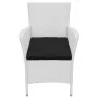 Set de comedor de jardín 5 piezas ratán sintético blanco crema de vidaXL, Conjuntos de jardín - Ref: Foro24-42502, Precio: 40...