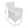 Set de comedor de jardín 5 piezas ratán sintético blanco crema de vidaXL, Conjuntos de jardín - Ref: Foro24-42502, Precio: 40...