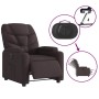 Sillón reclinable eléctrico tela marrón oscuro en Sillones | Comprar online en Foru.es