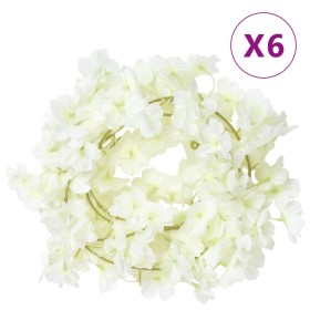 Guirnaldas de flores artificiales 6 uds blanco 180 cm de , Coronas y guirnaldas - Ref: Foro24-359058, Precio: 22,47 €, Descue...