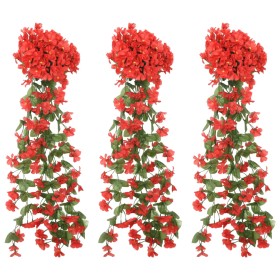 Guirnaldas de flores artificiales 3 uds rojo 85 cm de , Coronas y guirnaldas - Ref: Foro24-359053, Precio: 21,62 €, Descuento: %