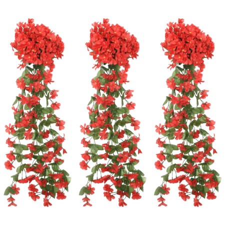 Guirnaldas de flores artificiales 3 uds rojo 85 cm de , Coronas y guirnaldas - Ref: Foro24-359053, Precio: 21,62 €, Descuento: %