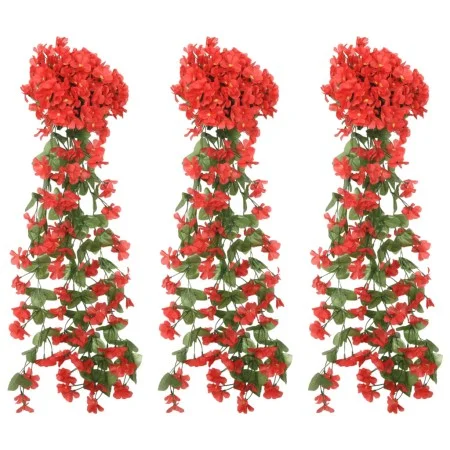 Guirnaldas de flores artificiales 3 uds rojo 85 cm de , Coronas y guirnaldas - Ref: Foro24-359053, Precio: 21,34 €, Descuento: %