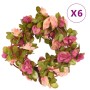 Guirnaldas de flores artificiales 6 uds rojo y rosa 250 cm de , Coronas y guirnaldas - Ref: Foro24-359045, Precio: 19,20 €, D...