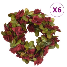 Guirnaldas de flores artificiales 6 uds rojo tinto 250 cm de , Coronas y guirnaldas - Ref: Foro24-359046, Precio: 17,18 €, De...