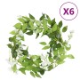 Guirnaldas de flores artificiales 6 uds blanco 200 cm de , Coronas y guirnaldas - Ref: Foro24-359071, Precio: 43,32 €, Descue...