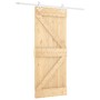 Puerta corredera con herrajes madera maciza de pino 80x210 cm de , Puertas - Ref: Foro24-3203176, Precio: 235,53 €, Descuento: %